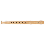 Wooden recorder on a white background
