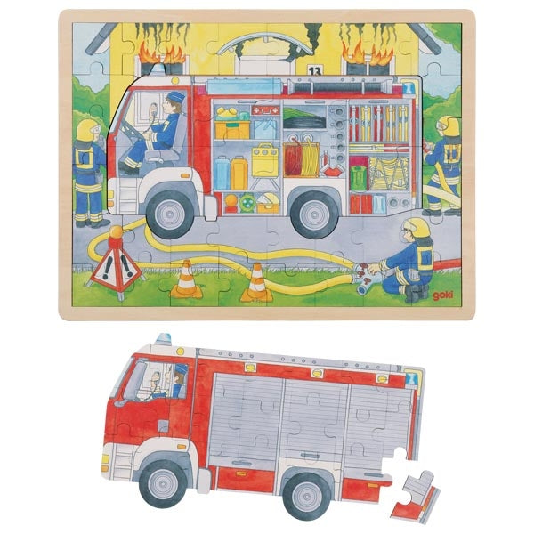 Layer puzzle Firefighters at work