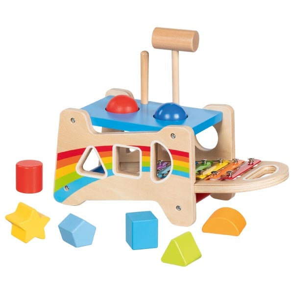 Hammer bench with xylophone and sorting function